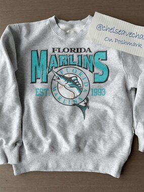 Vintage 90s MLB Florida Marlins Champions Sweatshirt, Florida Marlins Shirt Tee